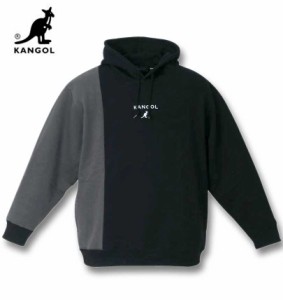 大きいサイズ KANGOL 裏起毛 プルパーカー ブラック 3L 4L 5L 6L 8L/1278-3651-2-79