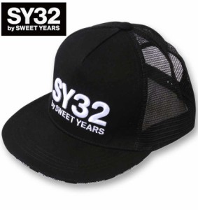 大きいサイズ SY32 by SWEET YEARS 3Dロゴトラッカーメッシュキャップ ブラック 4L/61〜64cm 1270-3245-1-85