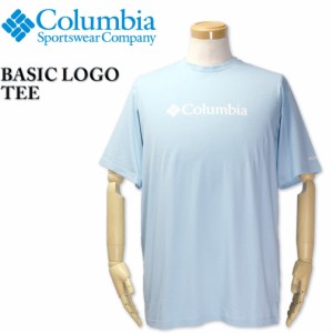 ★SALE価格★大きいサイズ Columbia(コロンビア) ロゴプリント 半袖Tシャツ サックス/USAモデル XL XXL (1680051427)/IS-JO1586【セール