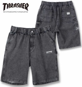 大きいサイズ THRASHER デニム ペインター ハーフパンツ ブラック 3L 4L 5L 6L 7L 8L/1274-4540-2-98