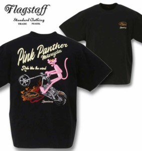 大きいサイズ PINK PANTHER×FLAGSTAFF ピンクパンサー半袖Tシャツ ブラック 3L 4L 5L 6L 8L/1278-3287-2-98