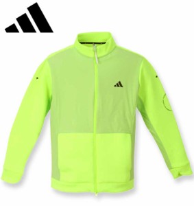 大きいサイズ adidas golf ダンボールニットファブリックミックス フルジップジャケット ルシッドレモン 3XL/1278-3353-1-198