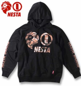 大きいサイズ NESTA BRAND 裏毛 プルパーカー ブラック 3L 4L 5L 6L 8L/1278-3391-2-98