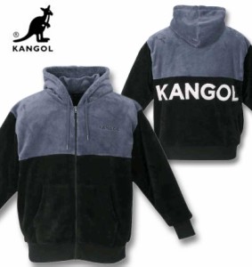 大きいサイズ KANGOL シルキーフリースジャケット ブルーグレー 3L 4L 5L 6L 8L/1278-3652-2-98