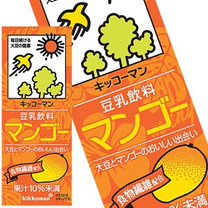 キッコーマン　豆乳飲料 マンゴー 200ml 紙パック×36本[18本×2箱] [賞味期限：製造より90日]【3〜4営業日以内に出荷】【送料無料 】