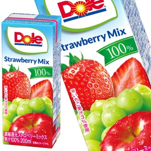メグミルク Doleストロベリーミックス100% ストロベリージュース いちごジュース ドール フルーツジュース 果汁100％ 200ml紙パック×72