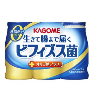 カゴメ 生きて腸まで届くビフィズス菌 オリゴ糖プラス 100ml×18本［3本×6パック］［賞味期限：製造日から16日］［送料無料］【4〜5営業