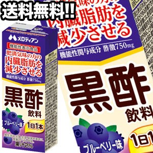 【9月27日出荷開始】メロディアン 黒酢飲料 ブルーベリー味 200ml紙パック×24本［機能性表示食品］［賞味期限：2ヶ月以上］