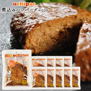 ［内野家］常温保存できる手作りお惣菜【uchipac】煮込みハンバーグ（豆腐入り）×10袋【送料無料】［常温］【3〜4営業日以内に出荷】