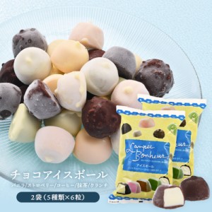 チョコアイスボール（6粒×5種）×2袋［冷凍のみ］【3〜4営業日以内に出荷】【送料無料】