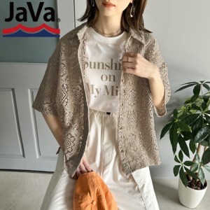 秋新作 クラシカルエルフ java ジャバコラボ  トップス シャツ レディース レトロ クロシェ風 ブロック 刺繍 レース ブラウス 男女兼用 