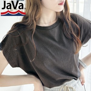 クラシカルエルフ 春新作 javaジャバコラボ トップス Tシャツ レディース ヴィンテージ 加工 綿100％ ボートネック フレンチ スリーブ Te