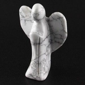 【天然石 彫刻置物】天使 ホワイトハウライト 50mm パワーストーン
