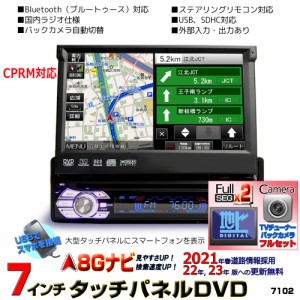 地デジＣＰＲＭ対応 2021年春版３年間無料 1DINインダッシュ 8G カーナビ ７インチタッチパネル＋地デジ2x2フルセグチューナーセット＋１