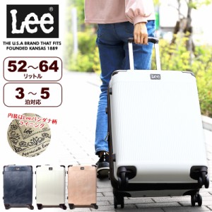 【商品レビュー記入で+5%】Lee リー スーツケース キャリーバッグ キャリーケース 52〜64L 320-9011 Mサイズ 拡張 3〜5泊用 TSA 4輪 ブラ