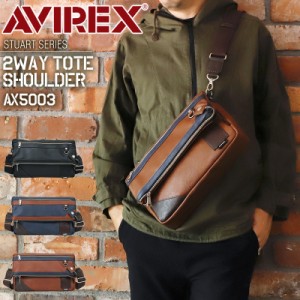 【商品レビュー記入で+5%】アビレックス ショルダーバッグ メンズ AVIREX 斜めがけ かっこいい ブランド 口折れ 2WAY トートショルダー 