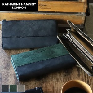 【商品レビュー記入で+5%】キャサリンハムネット L字ファスナー長財布 メンズ ブランド 本革 財布 KATHARINE HAMNETT LONDON キャサリン