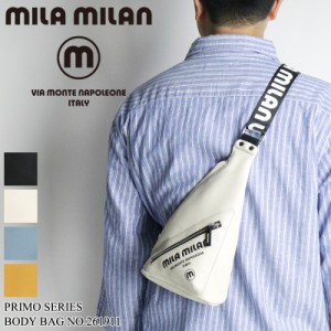 【商品レビュー記入で+5%】ミラミラン バッグ ボディバッグ メンズ ブランド MILA MILAN Primo プリモ 261911 ワンショルダーバッグ 斜め