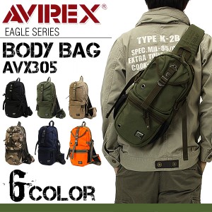 【商品レビュー記入で+5%】AVIREX(アヴィレックス)　EAGLE(イーグル) キャンバス ボディバッグ ワンショルダーバッグ AVX305 メンズ レデ