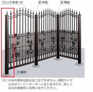 YKK シャローネフェンス用 端柱 T140 カームブラック