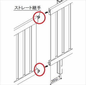 四国化成　アレグリアフェンス6型　追加用ストレート継手　2個入り　01FST　 