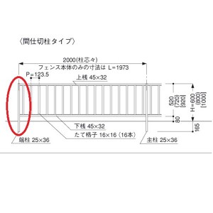 三協アルミ 形材フェンス マイエリア2 間仕切柱タイプ コーナー柱 H600用 JMP2-06K 『アルミフェ