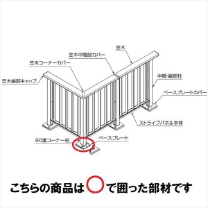 リクシル 樹ら楽ステージ モダンデッキフェンス 柱部材 ベースプレート 土間固定用 『リクシル』 『ウッドデッ