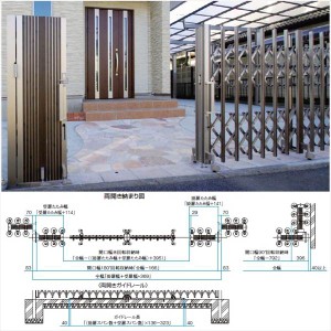 タカショー　エバーアートゲート　両開き　72W（36S+36S）　H18　『カーゲート　伸縮門扉』 ラッピング
