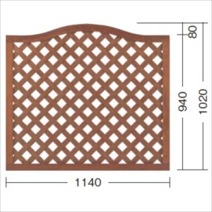 タカショー　プロラフィードアーチパネル（M）　W1140×H940／1010mm　『ラチス　木調フェンス　柵』