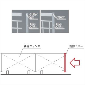 三協アルミ 鋳物フェンス キャスタイル オプション 端部カバー フリー支柱タイプ 『アルミフェンス 柵』 