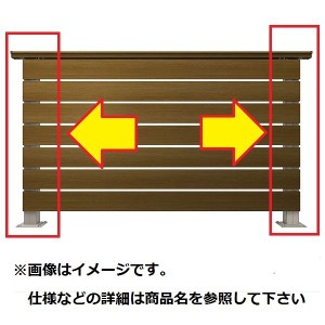 YKKAP ルシアスデッキフェンスA01型 間仕切柱・部品 ベースプレート施工 端柱セット（笠木連結金具、ベー