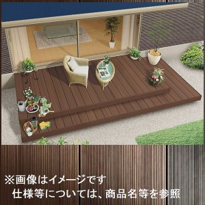 リクシル 樹ら楽ステージ 木彫 3.5間×3尺 束柱A仕様 標準束柱 『ウッドデッキ diy キット 樹脂 人