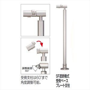 四国化成　手すり　セイフティビーム　SF型　現場曲げ加工手すり　ベースプレート式　平地　高さ固定　SF遮断機式