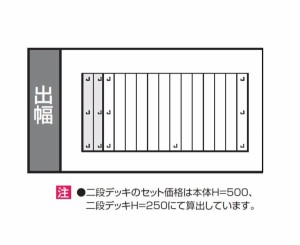 三協アルミ ラステラ オプション 二段デッキ（束連結） 標準納まり／独立納まり 出幅 8尺 『デッキ本体は別売