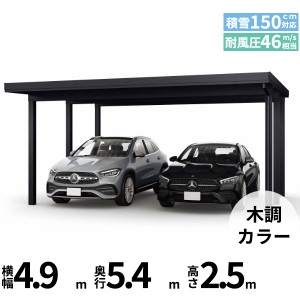 全国配送 YKK YKKAP ジーポート Pro 4500タイプ カーポート 2台用 横材なし 明かり取りなし