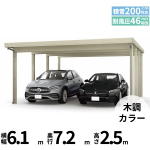 全国配送 YKK YKKAP ジーポート Pro 6000タイプ カーポート 2台用 横材なし 明かり取りなし