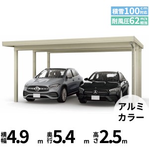 全国配送 YKK YKKAP ジーポート Pro GR3000タイプ カーポート 2台用 横材なし 明かり取り