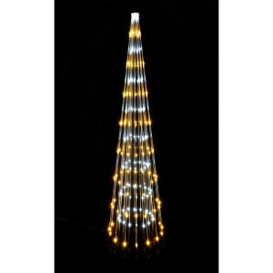 友愛玩具 LEDダブルコーンツリー 225cm(ゴールドホワイト) WG-1320GW 『クリスマス 屋外 L