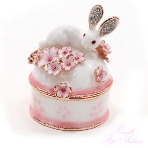 ピィアース ジュエリーケース ウサギと桜B EX456-1 うさぎ 兎 ウサギ 桜 日本 ギフト 贈り物 プレゼント