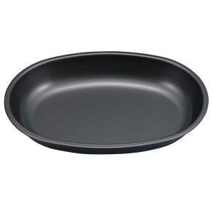 皿 黒 メタリックブラックコート 小判型カレー皿 UH-0062 