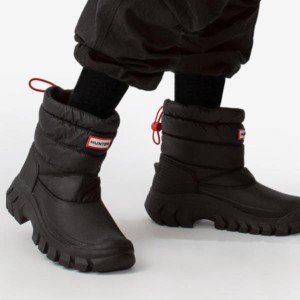 ショートブーツ ハンター WOMENS INTREPID SHORT SNOW BOOT BLACK  