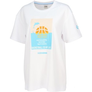 【メール便発送】 バスケTシャツ ガールズプリントTシャツ ホワイト  