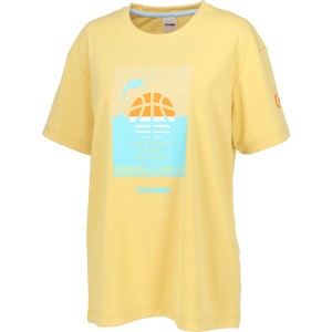 【メール便発送】 バスケTシャツ ガールズプリントTシャツ イエロー  