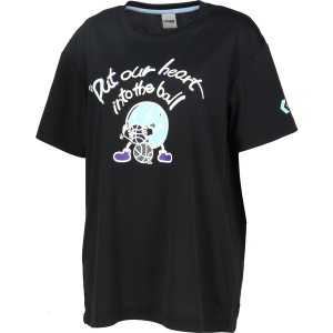 【メール便発送】 バスケTシャツ ガールズプリントTシャツ ブラック  