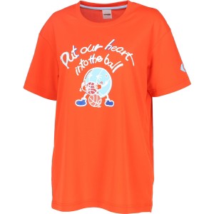 【メール便発送】 バスケTシャツ ガールズプリントTシャツ オレンジ  