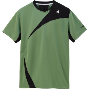 テニスウェア テニス メンズ 素材切替ゲームシャツ カーキ  