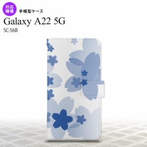 SC-56B Galaxy A22 手帳型スマホケース カバー 花柄 サクラ 青  nk-004s-a22-dr054