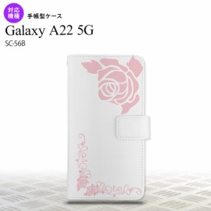 SC-56B Galaxy A22 手帳型スマホケース カバー バラ クリア ピンク  nk-004s-a22-dr1067