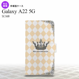 SC-56B Galaxy A22 手帳型スマホケース カバー 王冠 オレンジ  nk-004s-a22-dr1453