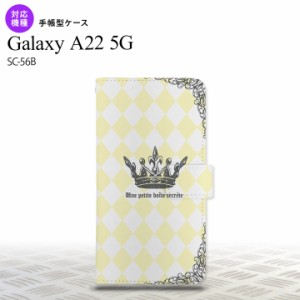 SC-56B Galaxy A22 手帳型スマホケース カバー 王冠 黄  nk-004s-a22-dr1454